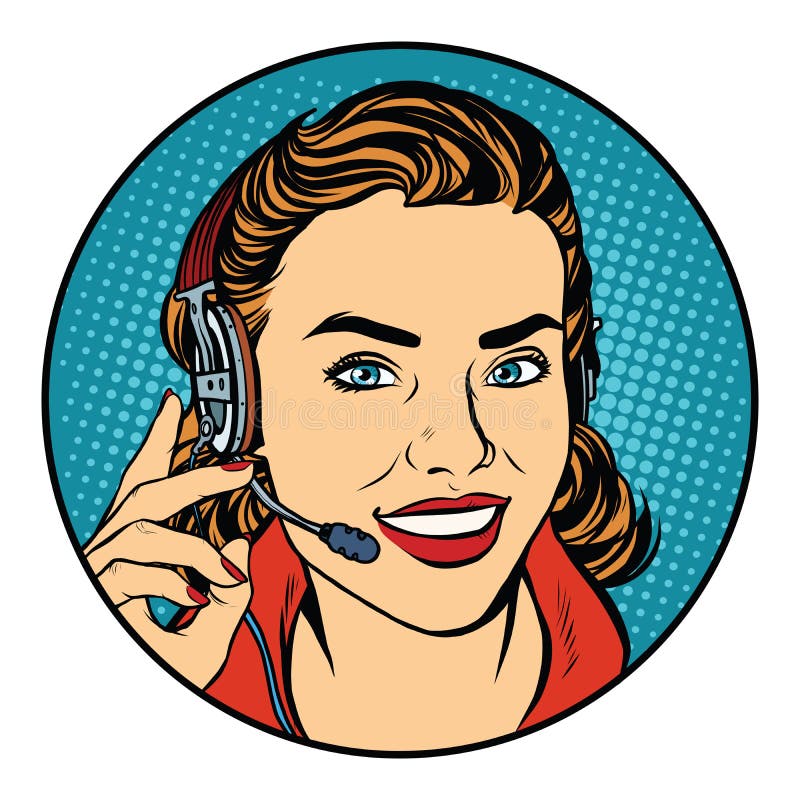 Opérateur de support à la clientèle de femme illustration stock
