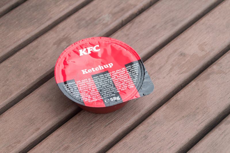 KFC ketchup in restaurant editorial stock image. Image of pack 253326079