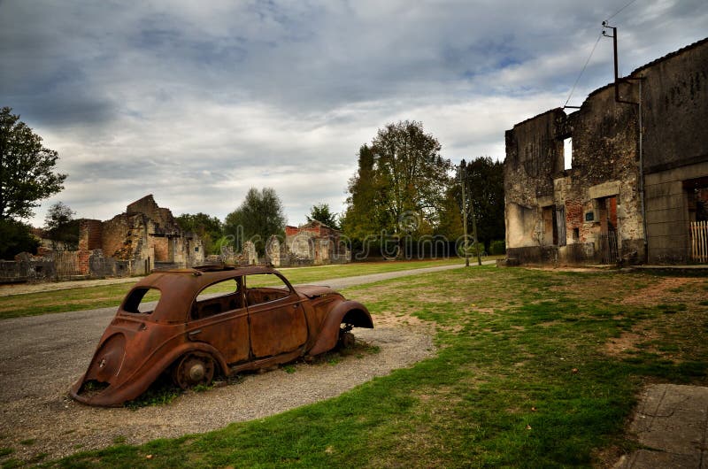 Oradour sur Glane was destroied door Duitse nazi en is nu een permanent gedenkteken