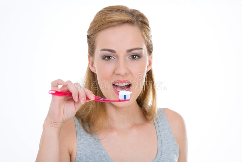 Oral care example stock photo. Image of amusing, finger 45498432