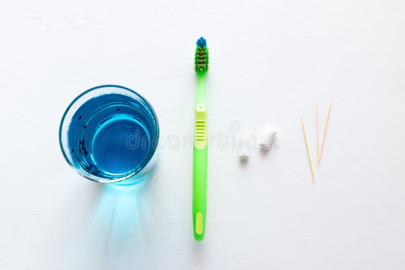 Oral Hygiene Products on White Background Stock Photo Image of