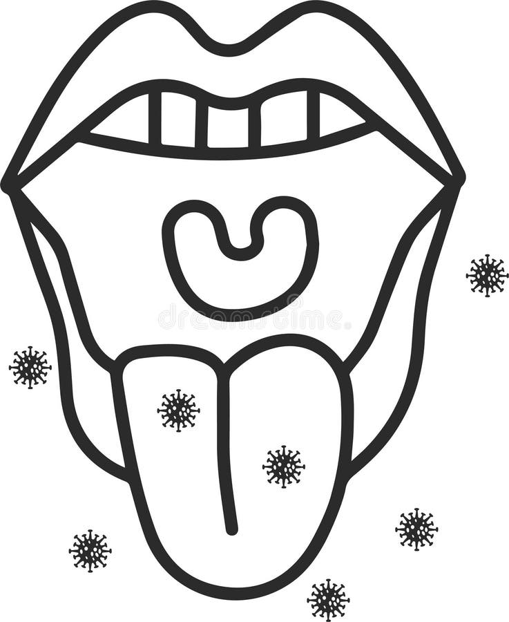 Oral Infection Icon, Mouth Infection, Mouth Pain Black Vector Icon
