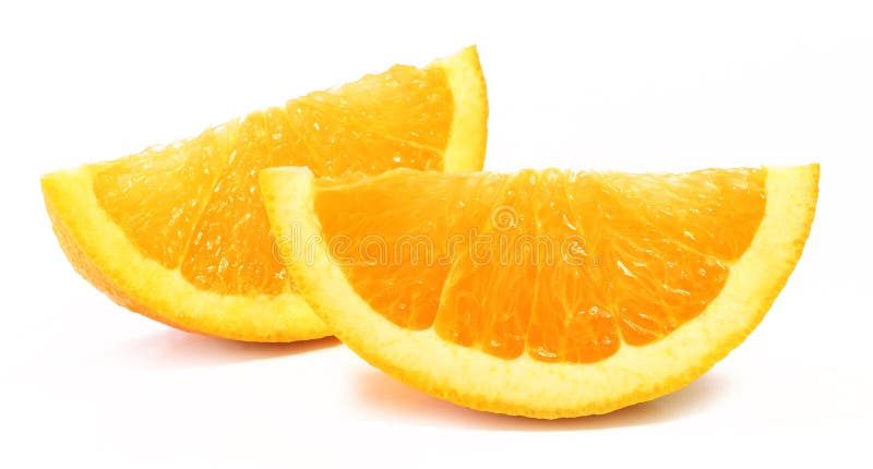 Freshly cut orange wedges stock photo. Image of wheel - 17376832