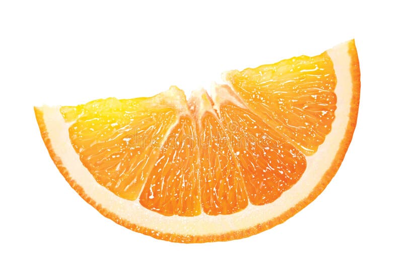 Uno isolato pezzo di arancia.