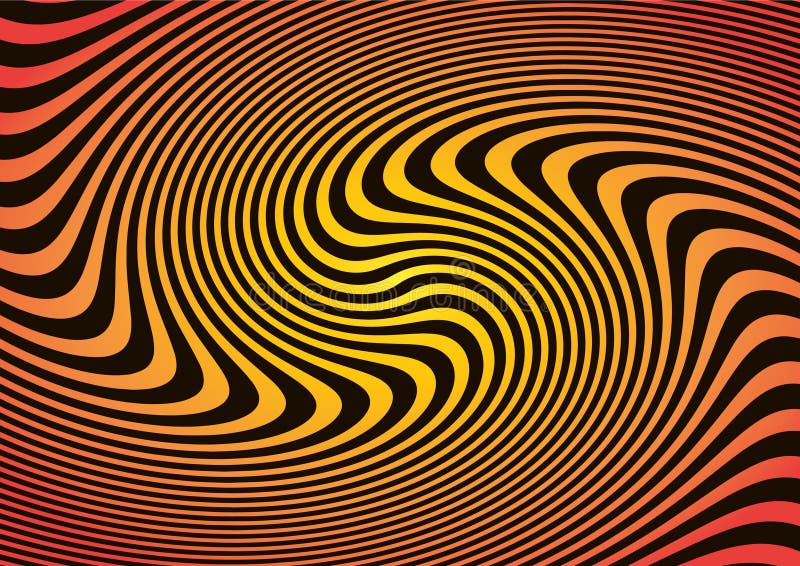 Orange Abstract Background in Psychedelic Style Stock Vector