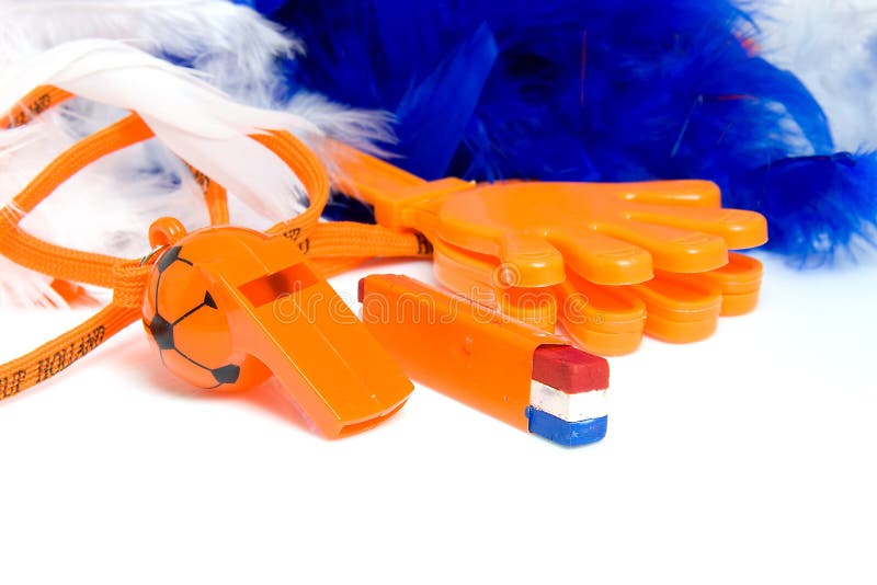 Orange Accessories for Dutch Soccer Game Stock Photo Image of