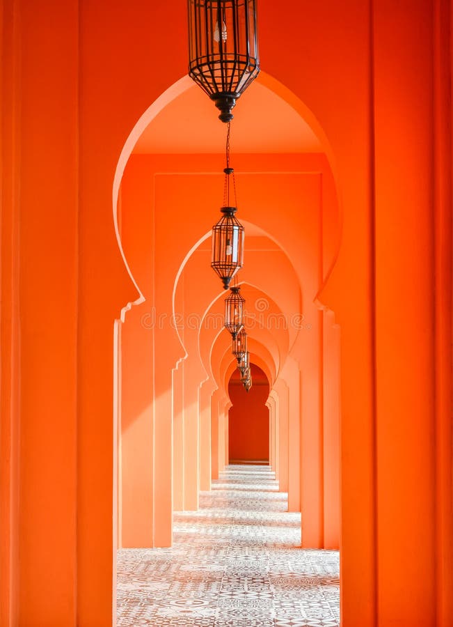 Orange arch door