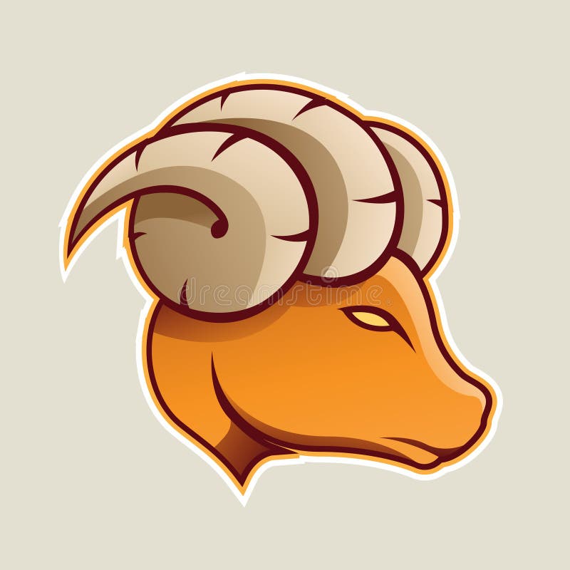 Orange Aries or Ram Cartoon Icon Vector Illustration Stock Vector -  Illustration of goat, animal: 127473333