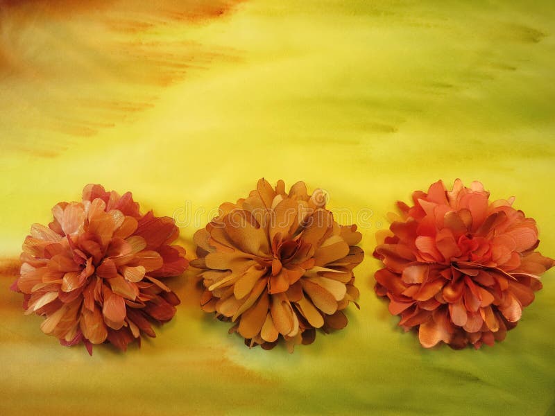Orange artificial flowers stock image. Image of crafts 39588921