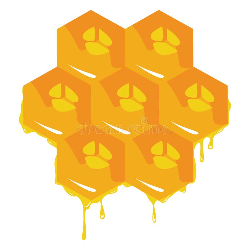 Orange background about honeycombs. Vector