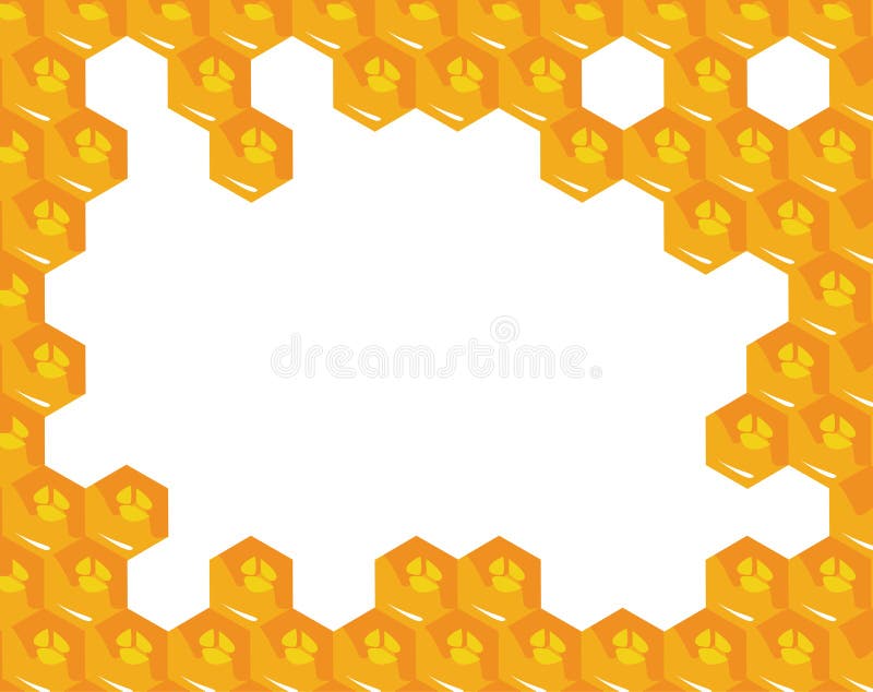 Orange background about honeycombs. Vector