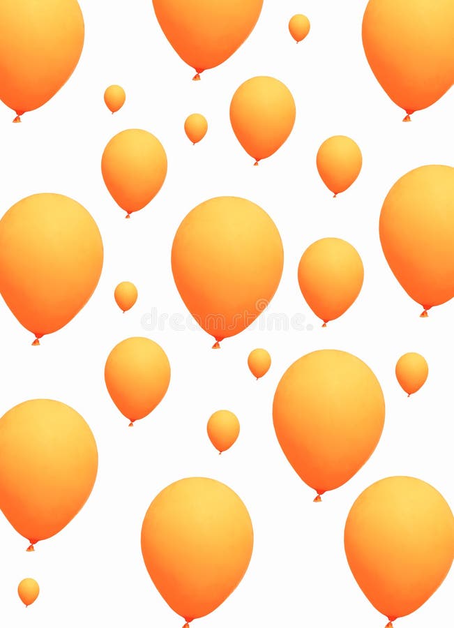 Orange balloons on white background