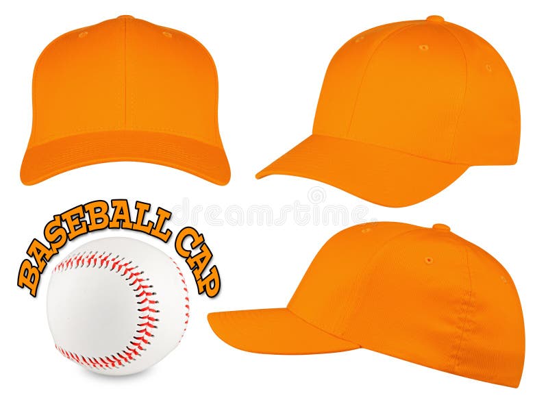 Orange baseball cap stock image. Image of style, orange 3295901