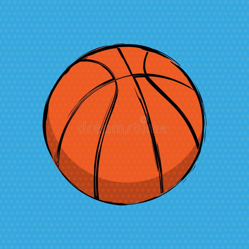 Orange Basketball Comics Background Stock Vector Illustration of