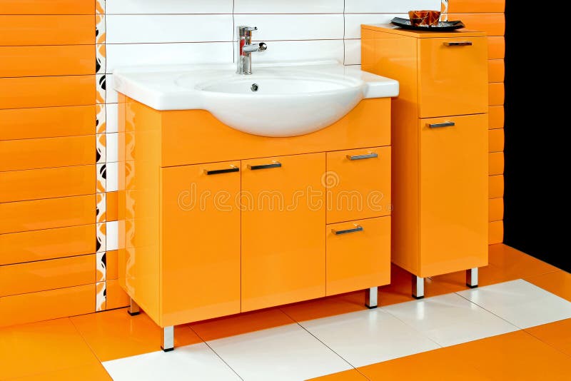 Orange toilet stock photo. Image of basin, wash, bathroom 13322680