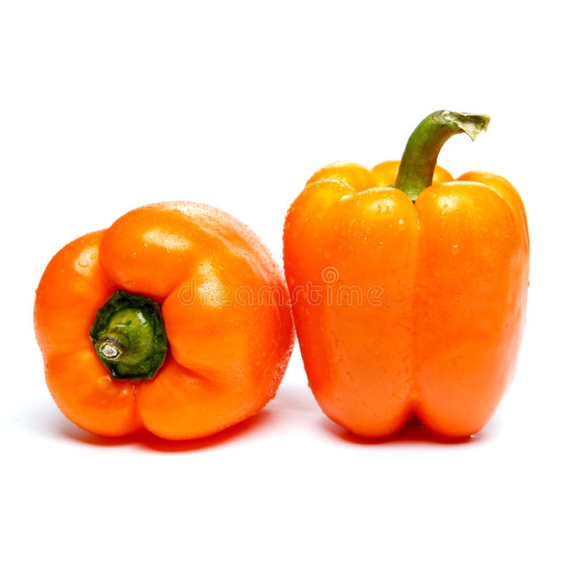 Orange Bell Pepper Isolated Stock Photo Image of closeup, nutrition