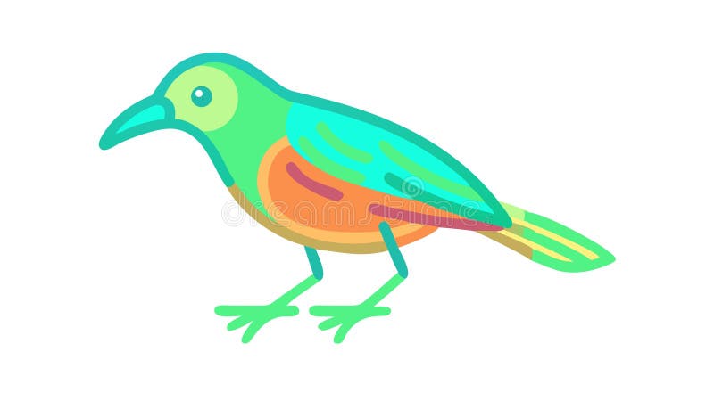 Orange Bird in Flight, Energetic Avian Movement, vector design Generative AI vector illustration