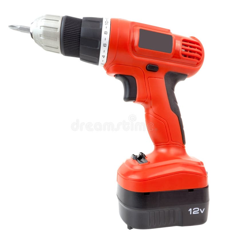 Orange and Black Battery Powered Hand Drill Stock Image - Image of ...