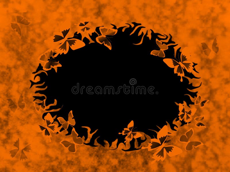 Orange and black grunge border