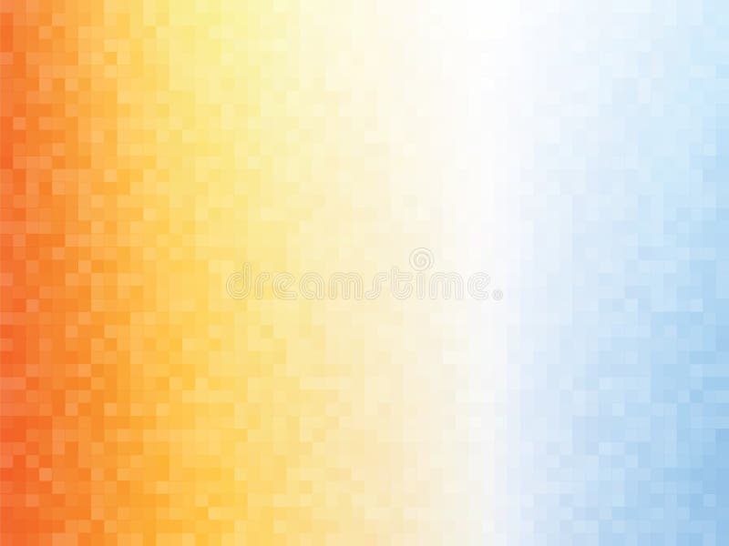 Orange Blau quadriert Mosaikhintergrund stock abbildung