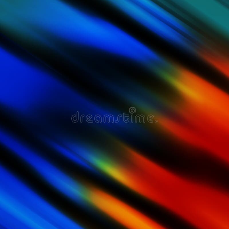 Orange blue black blurred fluid lines abstract bright vivid background stock illustration