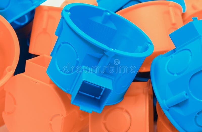 Blue Electrical Box on White Background Stock Image Image of