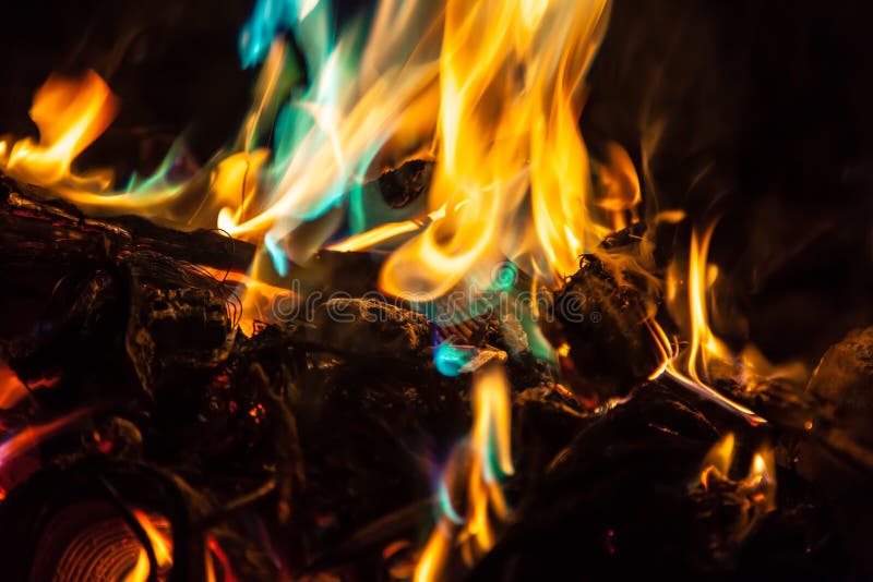 Orange and Blue Flames of Fire Stock Image Image of backdrop, heat