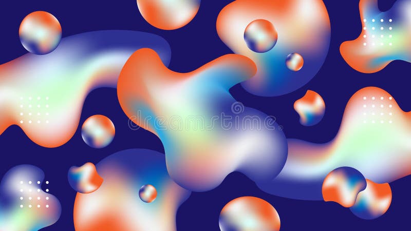 Orange and Blue gradient of abstract liquid or blob background. Fluid composition, Futuristic design vector illustration Orange and Blue gradient of abstract liquid or blob background. Fluid composition, Futuristic design vector illustration