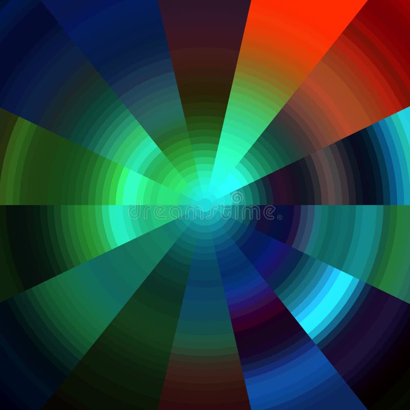 Orange blue black circle blurred fluid lines abstract bright vivid background vector illustration