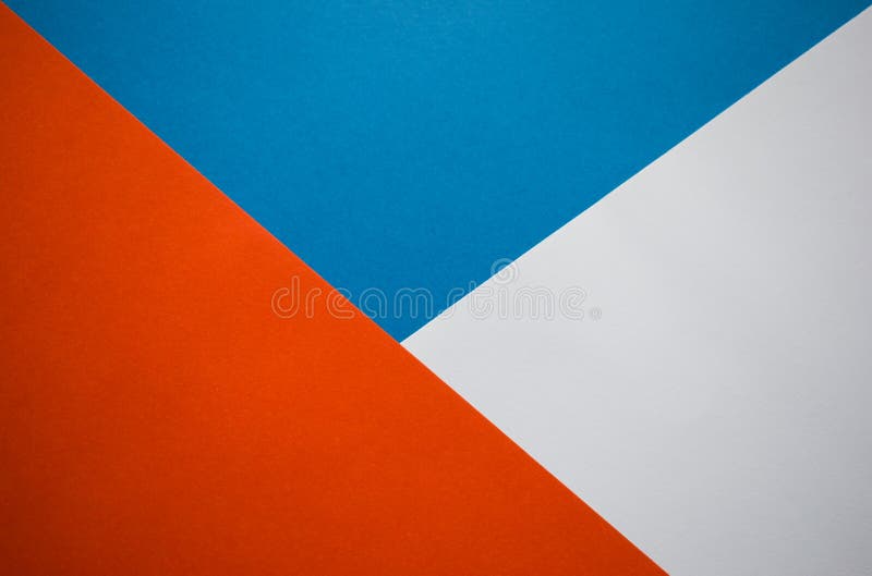 Orange Blue And White Background Divided On A Three Parts Stock Image Image Of Overlapping White