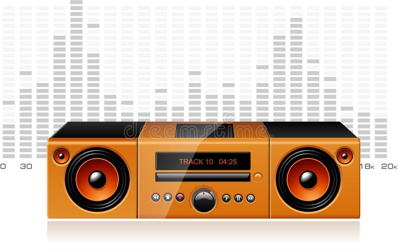 Download Orange Boombox With Signal Spectrum, Vector Stock Vector - Illustration of player, beatbox: 23269360