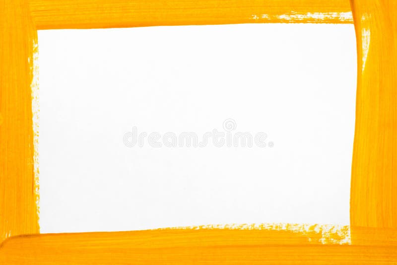 Orange Border Painted on White Paper Stock Illustration Illustration