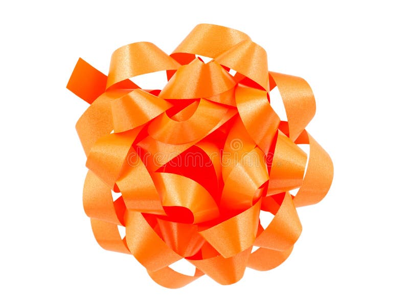 Orange Bow stock image. Image of object, ribbon, shape 447793