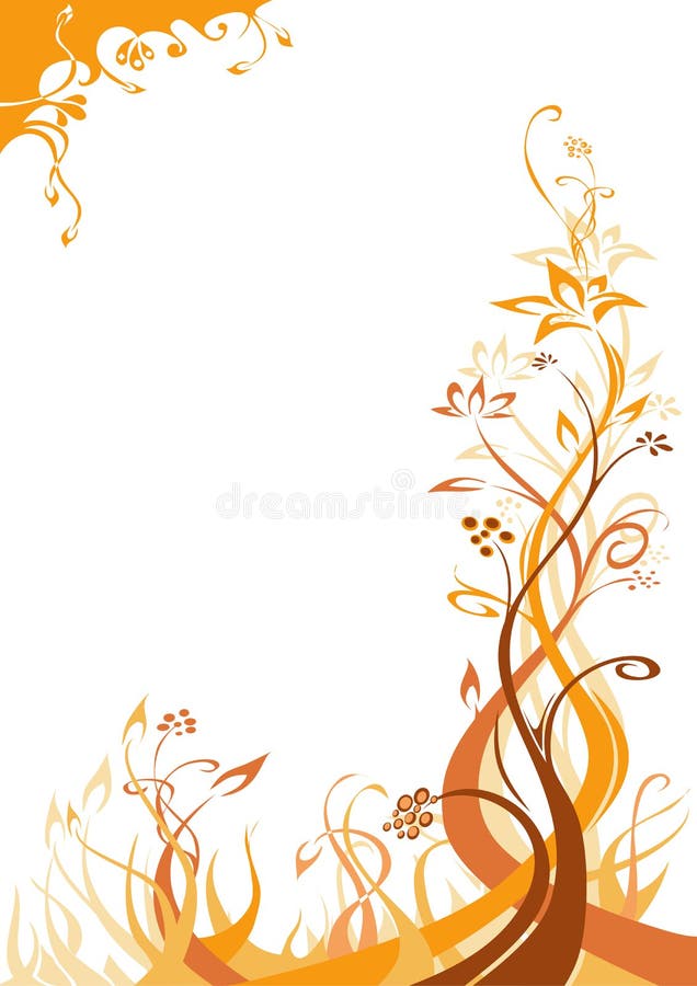 Floral Background, Orangebrown Stock Illustration Illustration of