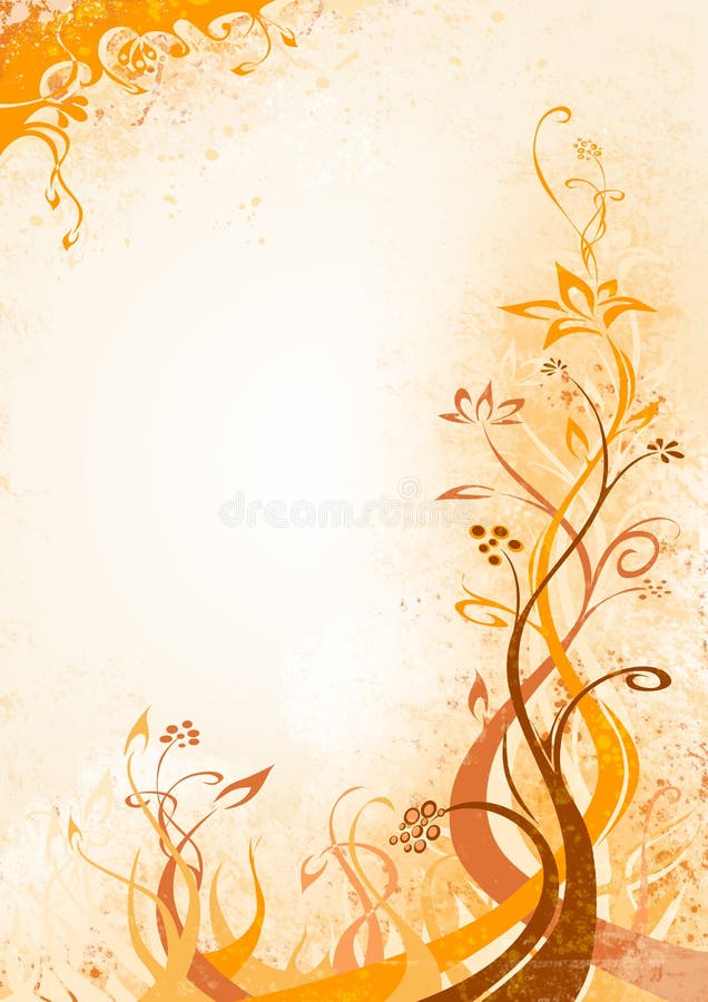Orangebrown Floral Background Stock Illustration Illustration of