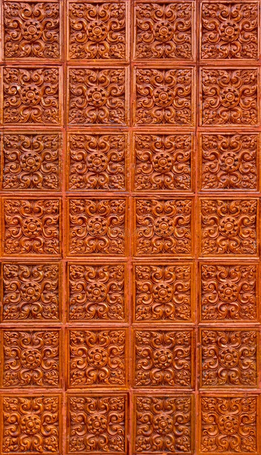 Orange brown thai pattern tile