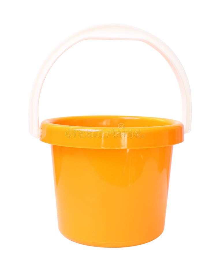 Orange bucket stock image. Image of portage, empty, white 14115961