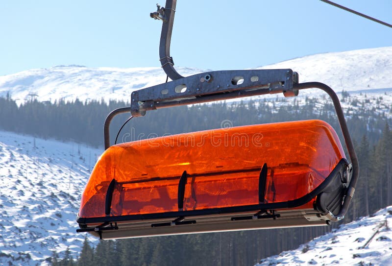 Orange cableway in Jasna - Low Tatras, Slovakia