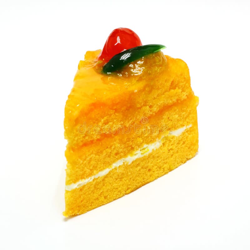 Orange cake isolated on white background