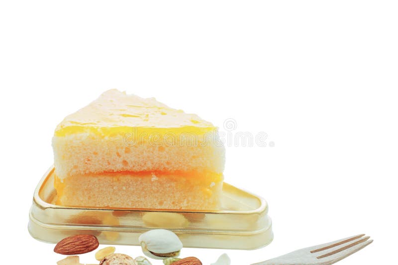 Orange Cake with White Background. Stock Image Image of dairy, food