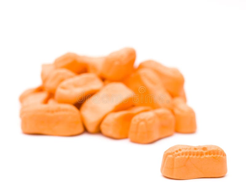 Orange Candy Peanuts on a White Background Stock Photo Image of mound, pile 103965632