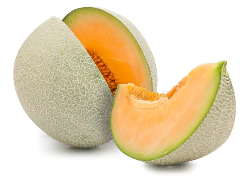 Orange Cantaloupe Melon Isolated Stock Photo Image of fruit, green