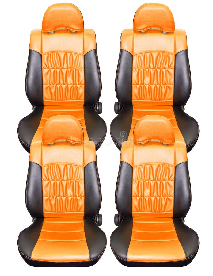 Orange Car seats leather stock photo. Image of industry 23254188