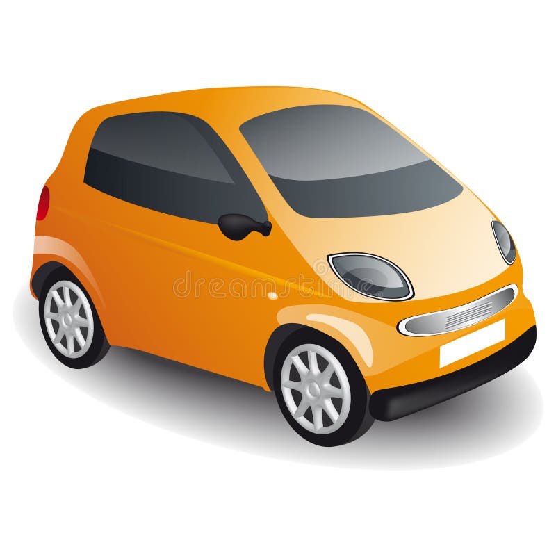 Orange car stock vector. Illustration of compact, cartoon 58226796