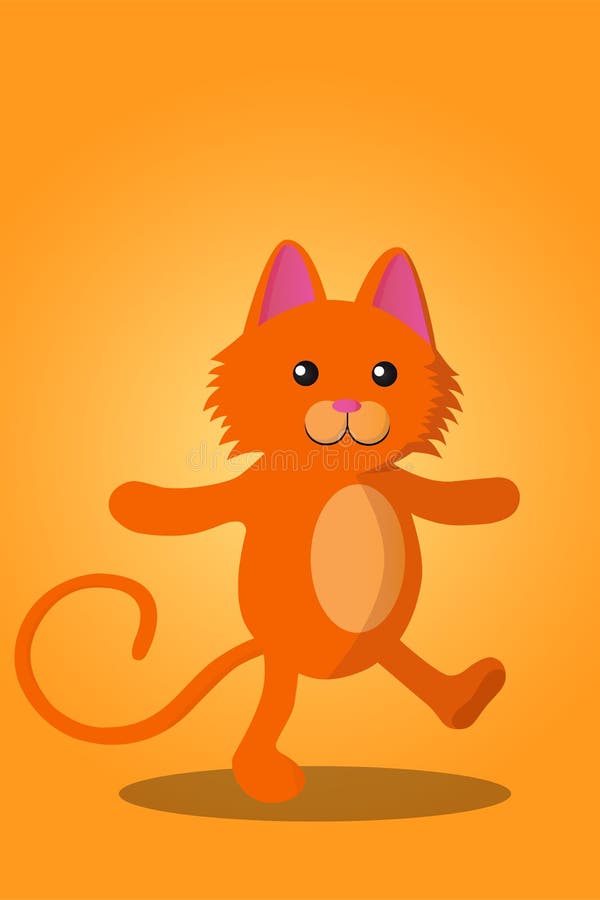 Orange Cartoon Cat stock vector. Illustration of background 61281374