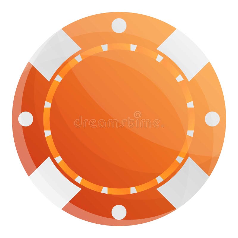 Orange Casino Chips Icon, Cartoon Style Stock Vector Illustration of