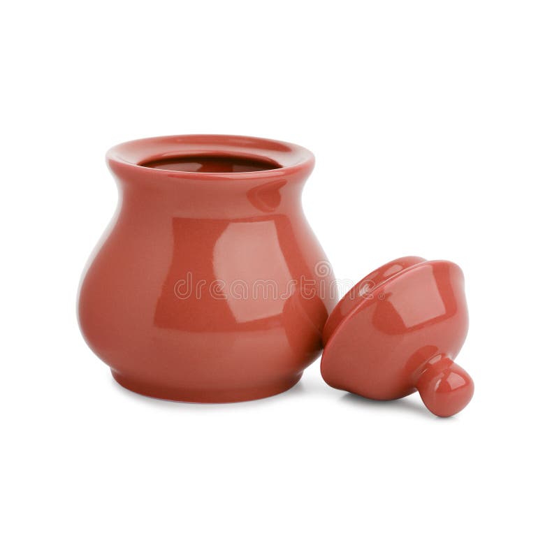 Orange Ceramic Jar with Lid Stock Photo Image of glass, earthenware