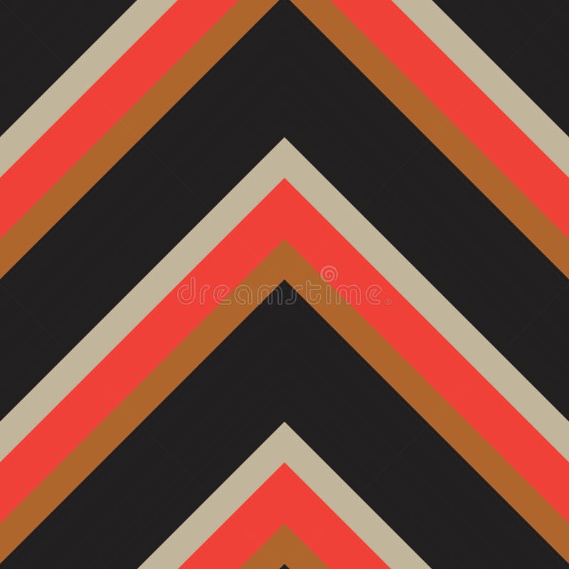 Orange Chevron Diagonal Stripes Seamless Pattern Background Stock