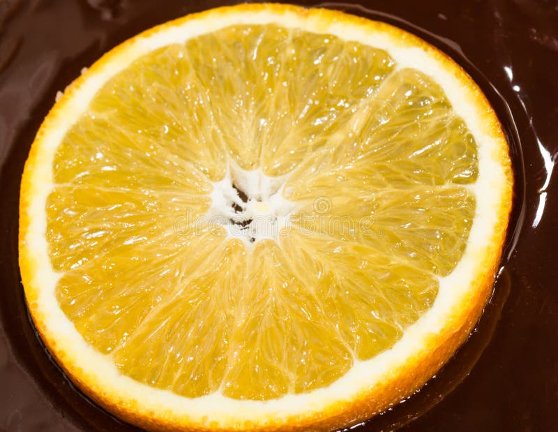 Orange in chocolate stock photo. Image of drink, melted 30680704