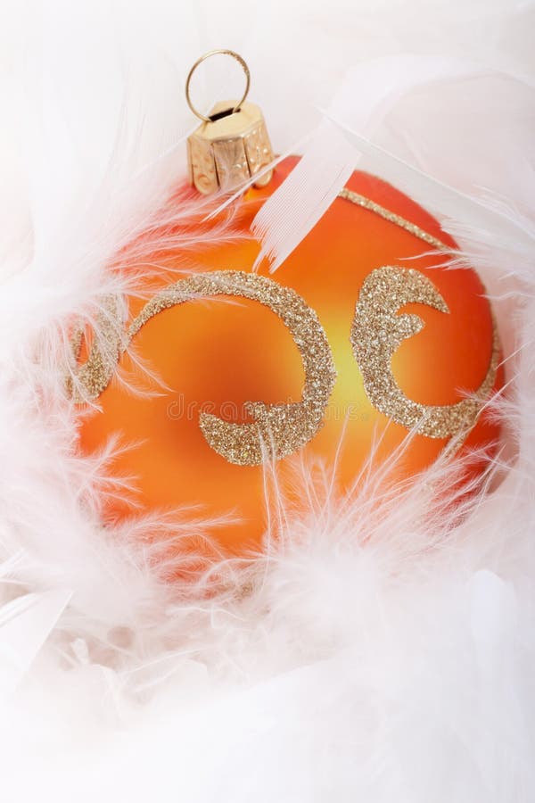 Orange Christmas tree ball stock photo. Image of background 16657984